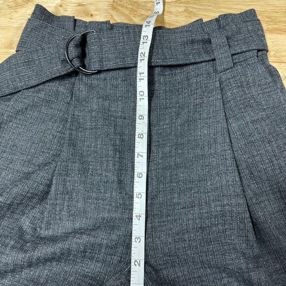 A.L.C. NWOT Diego Belted High Waisted Pinstripe Tapered Pant Gray Size 6 Pleated - Picture 9 of 10